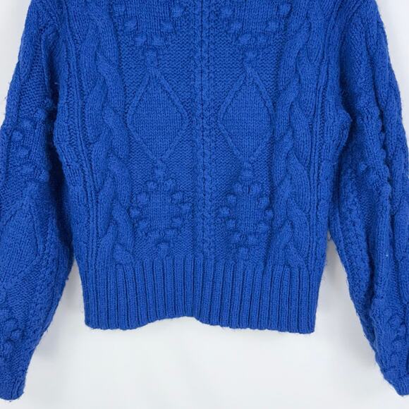 Slate & Willow Women's Bobble Chunky Knit Cardigan Sweater Medium Blue - Picture 10 of 15